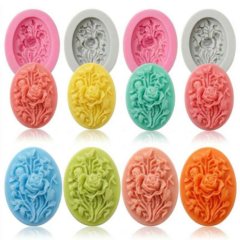 Soap Making Tray - 4 moldes de silicona con forma